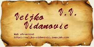 Veljko Vidanović vizit kartica